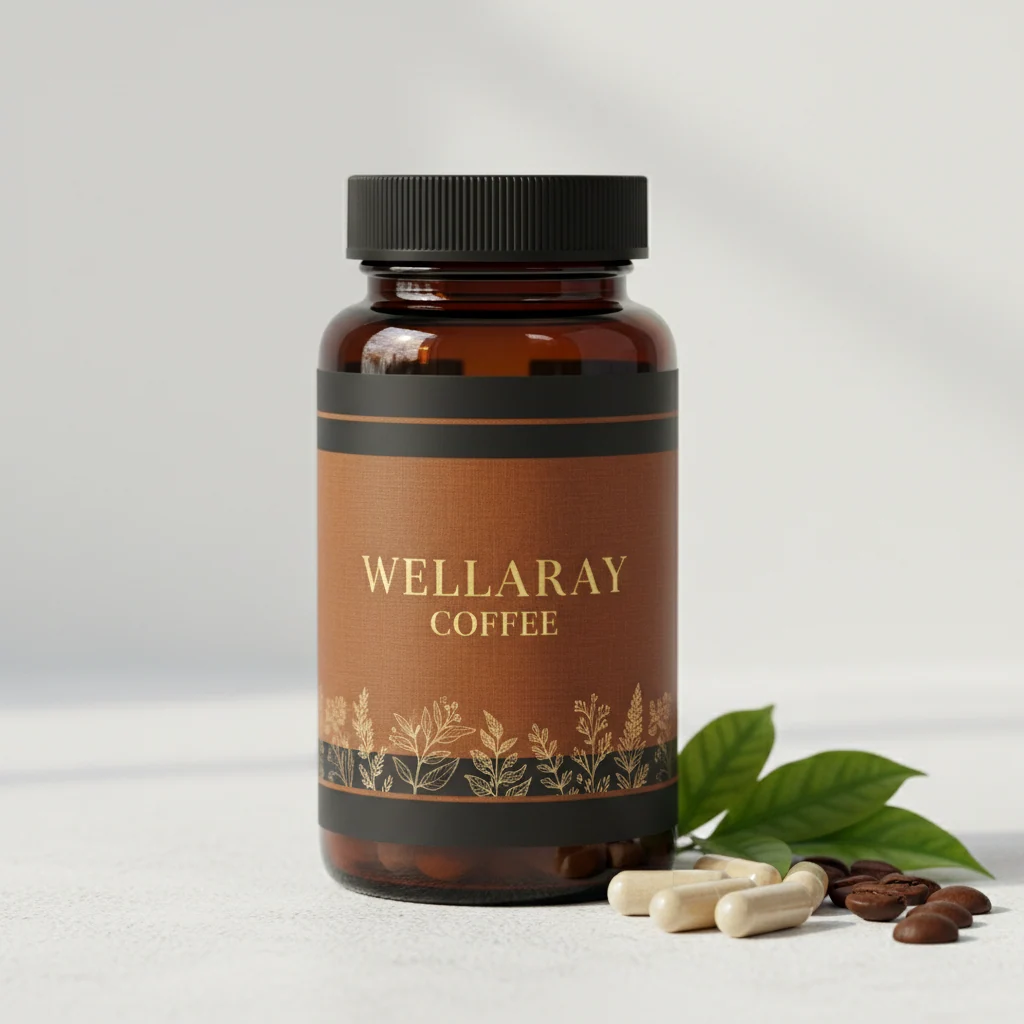 Wellaray Coffee Faltschachtel - Slim Coffee Booster Nahrungsergänzungsmittel mit L-Carnitin, 20 Sachets